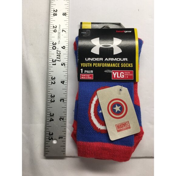 Under Armour Marvel Performance Socks Captain America Youth Size 1-4 - NEW - Picture 11 of 12